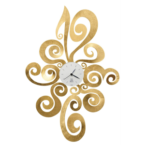 Arti e mestieri noemi wall clock modern design gold leaf