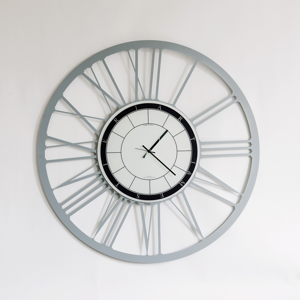 Arti e mestieri big wall clock ø90 aluminium roman numerals 