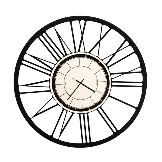 Picture of Arti e mestieri big wall clock ø90 black roman numerals 