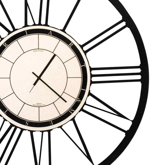 Picture of Arti e mestieri big wall clock ø90 black roman numerals 