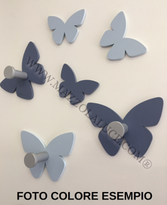 Callea design modern wall hooks 6 butterflies tan