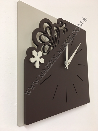 Picture of Callea design merletto small wall clock 30cm chocolate colour