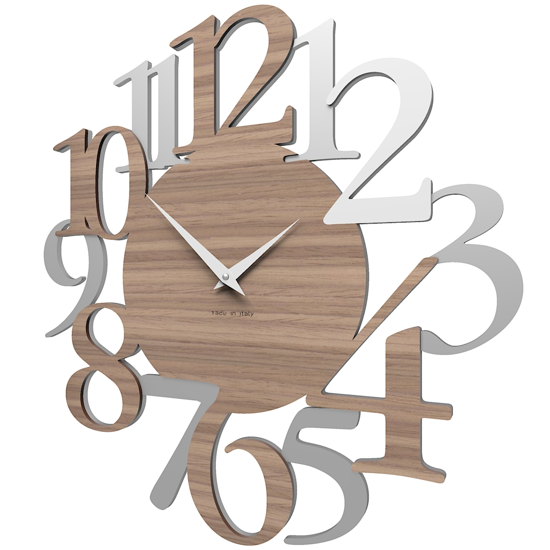 Callea design russell wall clock original design in black walnut colour