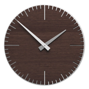 Picture of Orologio da muro moderno rovere wengé grigio bianco in legno
