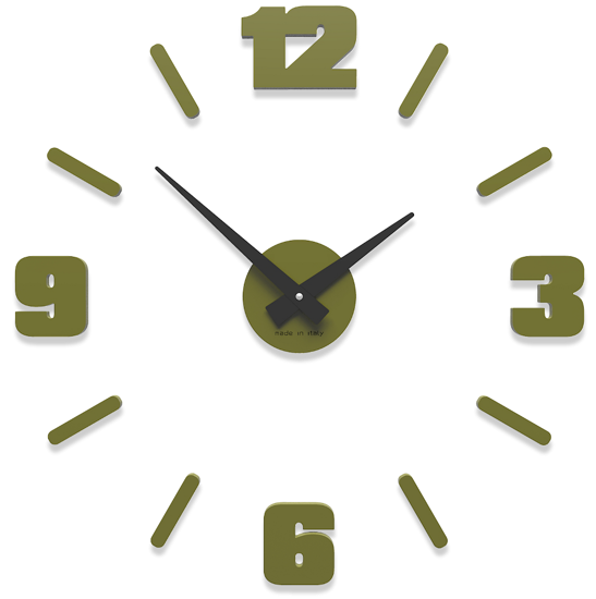 Picture of Callea michelangelo modular wall sticker clock olive green coloured