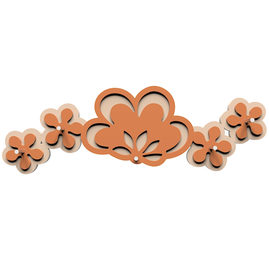 Picture of Callea design merletto original wall key holder in terracotta colour