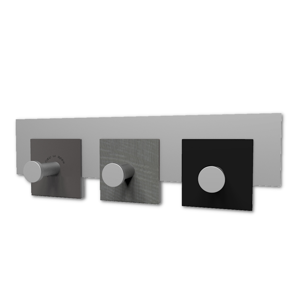 Show details for Appendiabiti da parete moderno 3 ganci radica grigia nero Picture of Appendiabiti da parete moderno 3 ganci radica grigia nero