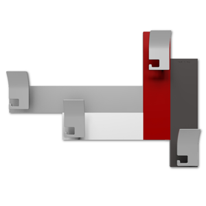 Show details for Appendiabiti da parete design moderno rosso rubino bianco grigio Picture of Appendiabiti da parete design moderno rosso rubino bianco grigio