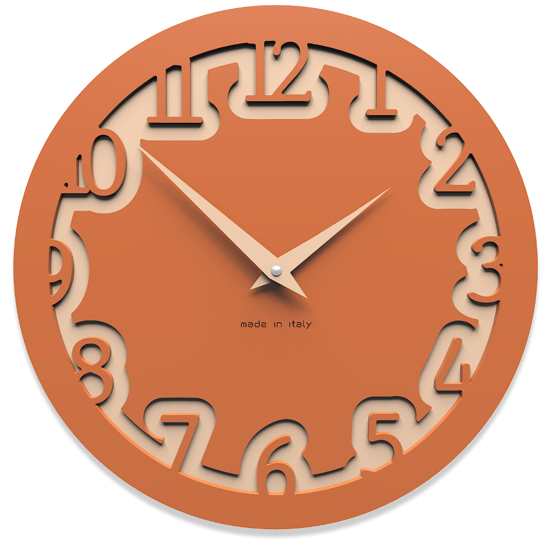 Picture of Callea design modern wall clock labyrinth terracotta