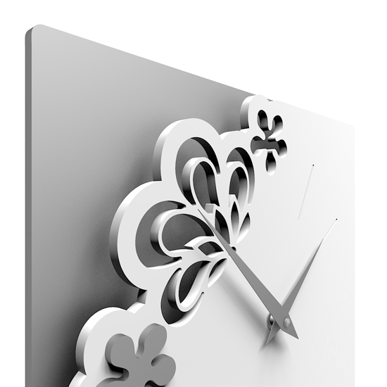 Picture of Callea design merletto small refined wall clock 30cm white colour