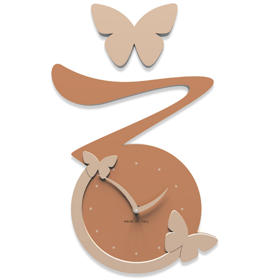 Picture of Callea design butterfly clock tan