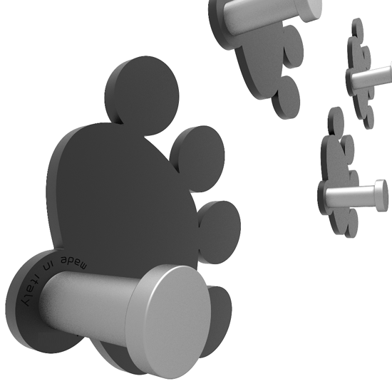 Picture of Callea design modern coat hooks footprint dove grey