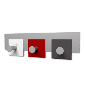 Show details for Appendipanni a muro 3 ganci rosso rubino bianco grigio Picture of Appendipanni a muro 3 ganci rosso rubino bianco grigio