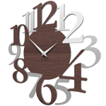 Callea design russell modern wall clock in wengé oak colour