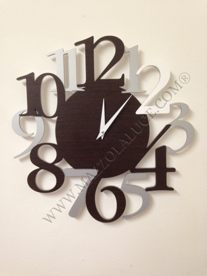 Picture of Callea design russell modern wall clock in wengé oak colour