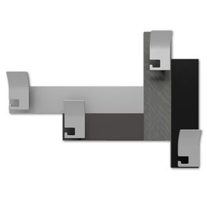 Picture of Appendipanni moderno da parete legno grigio nero design