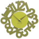 Callea design modern wall clock mat olive green