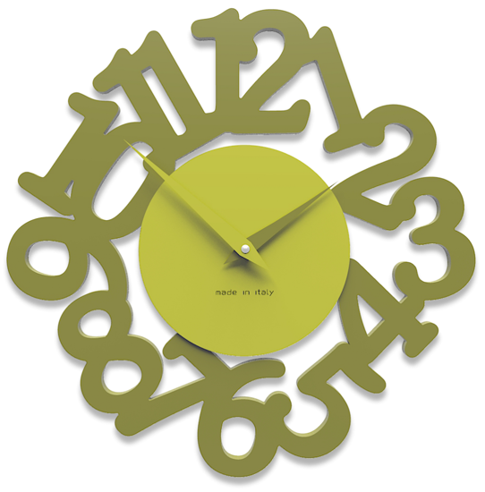 Picture of Callea design modern wall clock mat olive green