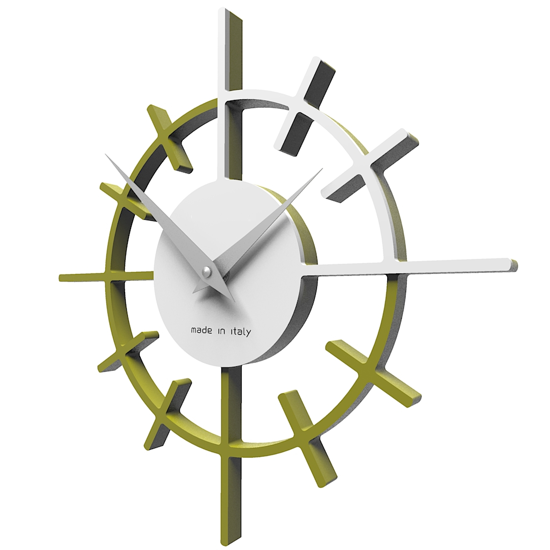 Callea crosshair wall clock ø29 in olive green colour modern style