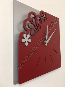 Callea design merletto small original wall clock 30cm ruby colour