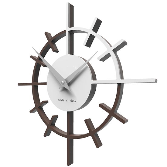 Picture of Callea crosshair modern wall clock ø29 in chocolate colour