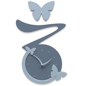Picture of Callea design butterfly clock mid blue