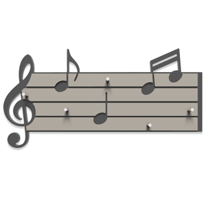 Picture of Callea design tartini key holder stave and musical notes dove grey and quartz grey