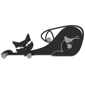 Picture of Callea design gatto nero wall coat hanger black cat modern design