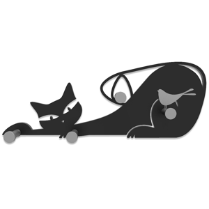 Callea design gatto nero wall coat hanger black cat modern design