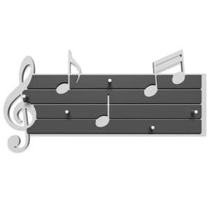 Callea design tartini key holder stave and musical notes white and grey