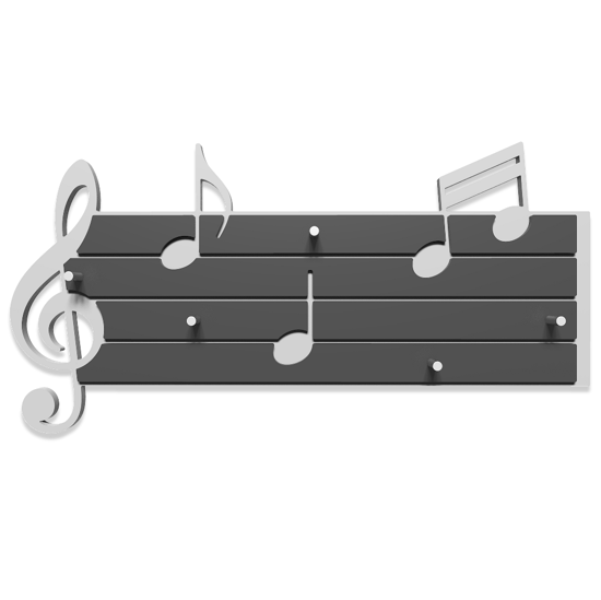 Picture of Callea design tartini key holder stave and musical notes white and grey