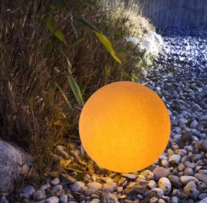 Lampade da giardino sfera oh! mars 75cm marrone traslucido linea light ip65