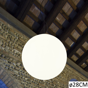 Lampadario a sospensione ip65 sfera bianca 28 cm linea light oh! per esterno