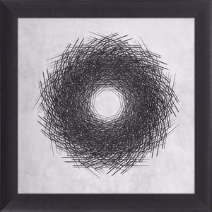 Picture of Quadro astratto 70x70 moderno cerchio stilizzato nero
