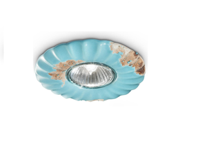 Picture of Ferroluce vintage recessed downlight for false ceiling aged-effect ceramic handmade