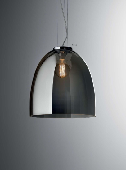 Picture of Ideallux eva sp1 small smoky grey modern suspension in transparent glass