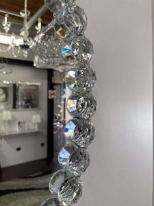 Picture of Specchio ovale da parete decorativo per camera da letto bordo di cristalli 100x70