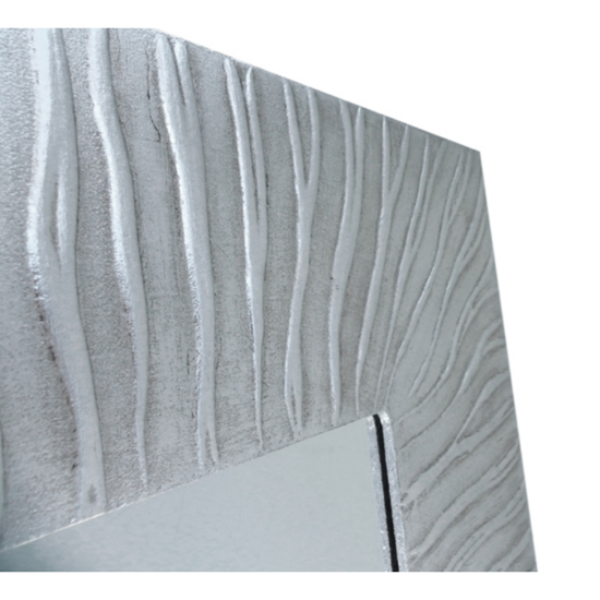 Picture of Pintdecor onde wall mirror modern design  wavy hand-decorated with embossed silver foil details