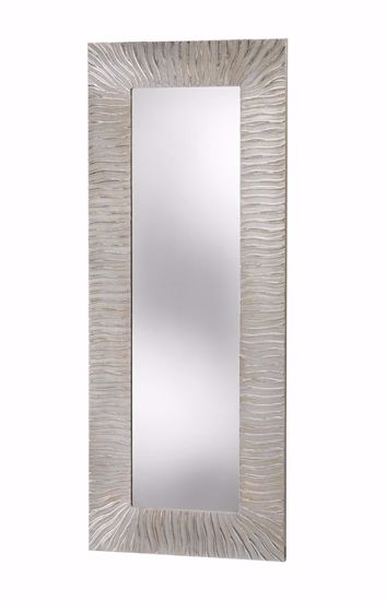 Picture of Pintdecor onde wall mirror modern design  wavy hand-decorated with embossed silver foil details