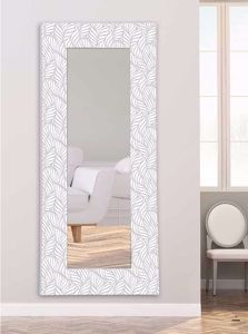 Picture of Specchiera da parete decorativa rettangolare 72x180 con cornice bianca petali
