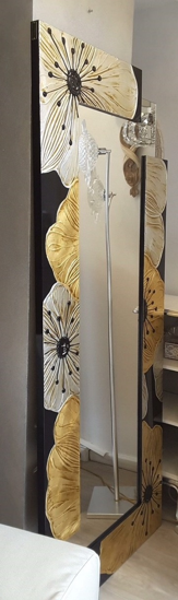 Picture of Pintdecor petunia oro scomposta wall mirror vertical/horizontal hanging hand-decorated with embossed resin details