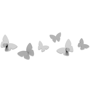 Picture of Callea design modern wall hooks 6 butterflies white