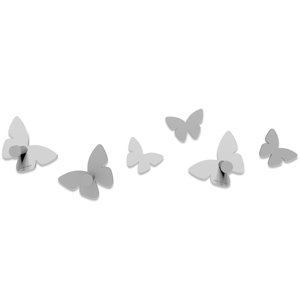 Callea design modern wall hooks 6 butterflies white