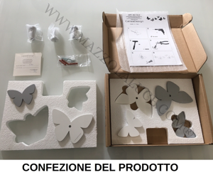 Picture of Callea design modern wall hooks 6 butterflies white