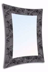 Specchiera da parete design 155x88 cornice legno petali nero grigio