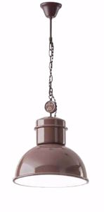 Lampadario campana di ceramica colore fango per cucina vintage onda luce engine