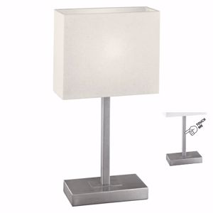 Picture of Eglo pueblo nickel table light and beige shade