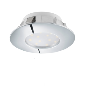 Recessed led spotlight for bathroom false ceiling 6w 300k ip44 round chromed finish
