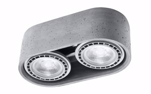 Round oval gray concrete ceiling light with two lights gu10 220v