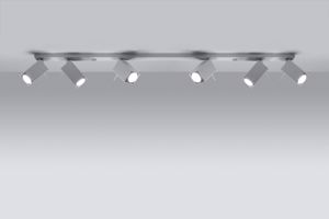 Spot binario bianco da soffitto con 6 faretti led orientabili gu10